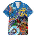 Custom NAIDOC Week 2024 Geelong Cats Family Matching Off Shoulder Maxi Dress and Hawaiian Shirt Australia Aboriginal Dot Painting