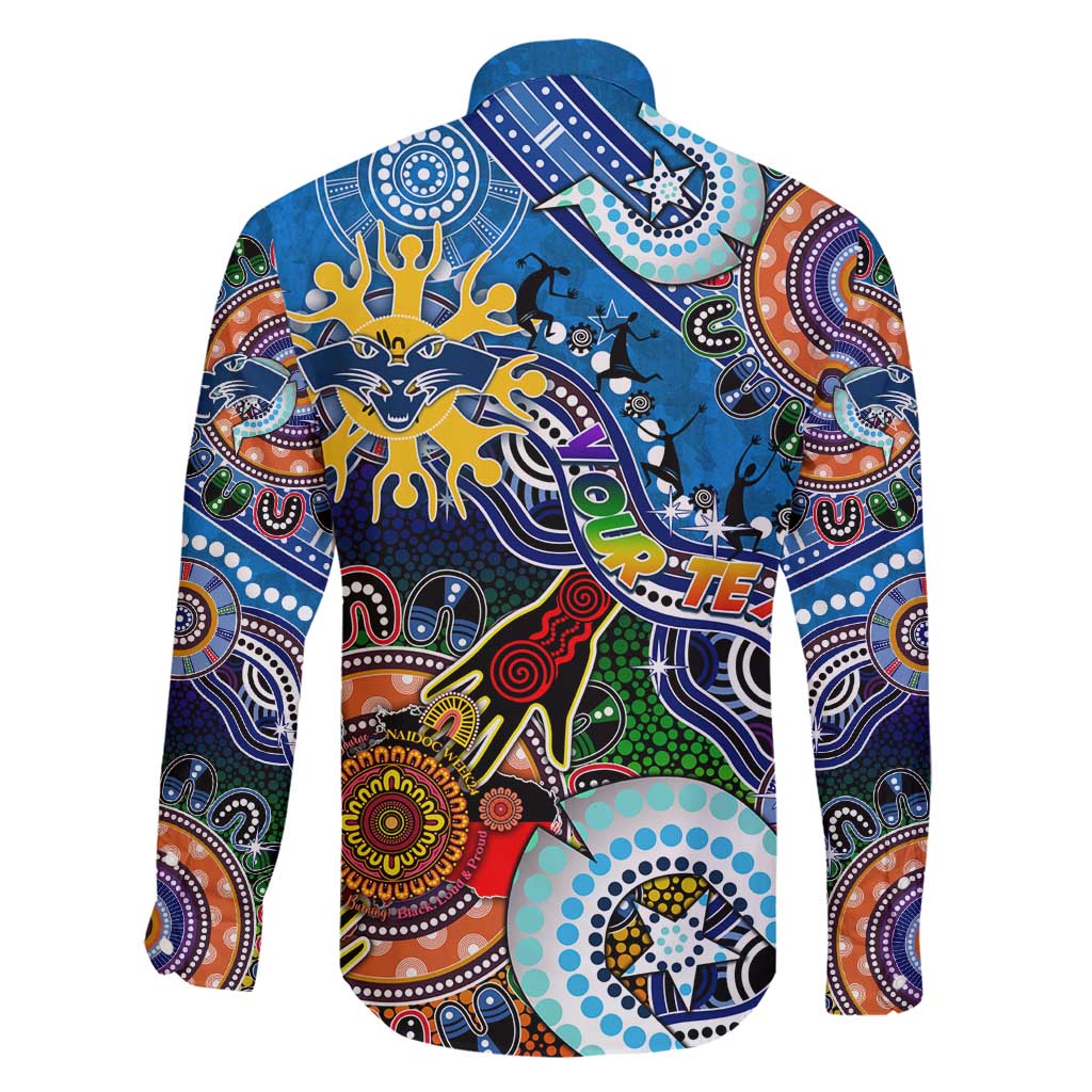 Custom NAIDOC Week 2024 Geelong Cats Family Matching Off Shoulder Maxi Dress and Hawaiian Shirt Australia Aboriginal Dot Painting