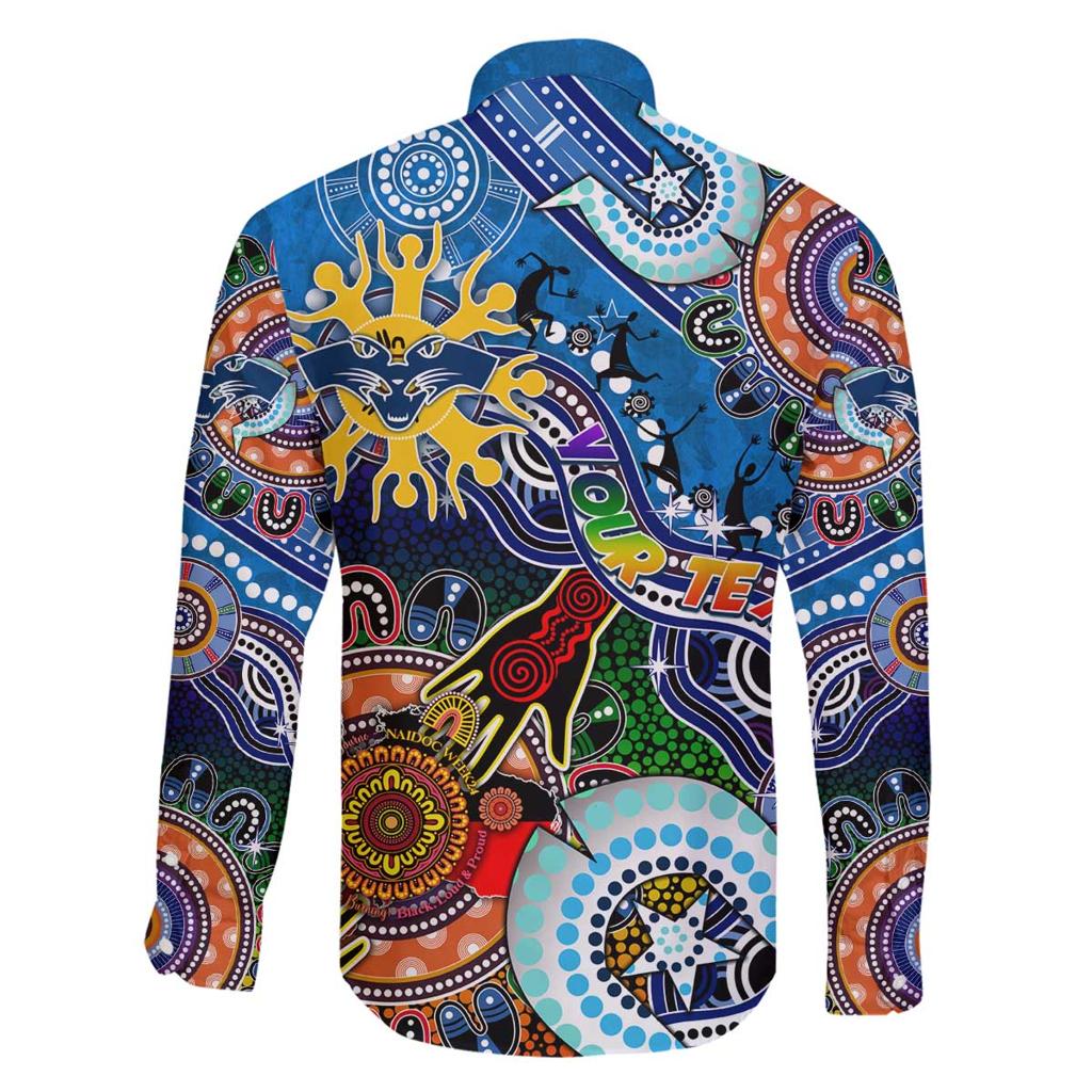 Custom NAIDOC Week 2024 Geelong Cats Family Matching Off Shoulder Short Dress and Hawaiian Shirt Australia Aboriginal Dot Painting