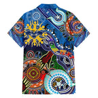 Custom NAIDOC Week 2024 Geelong Cats Family Matching Short Sleeve Bodycon Dress and Hawaiian Shirt Australia Aboriginal Dot Painting