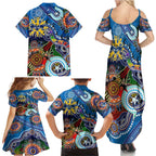 Custom NAIDOC Week 2024 Geelong Cats Family Matching Summer Maxi Dress and Hawaiian Shirt Australia Aboriginal Dot Painting