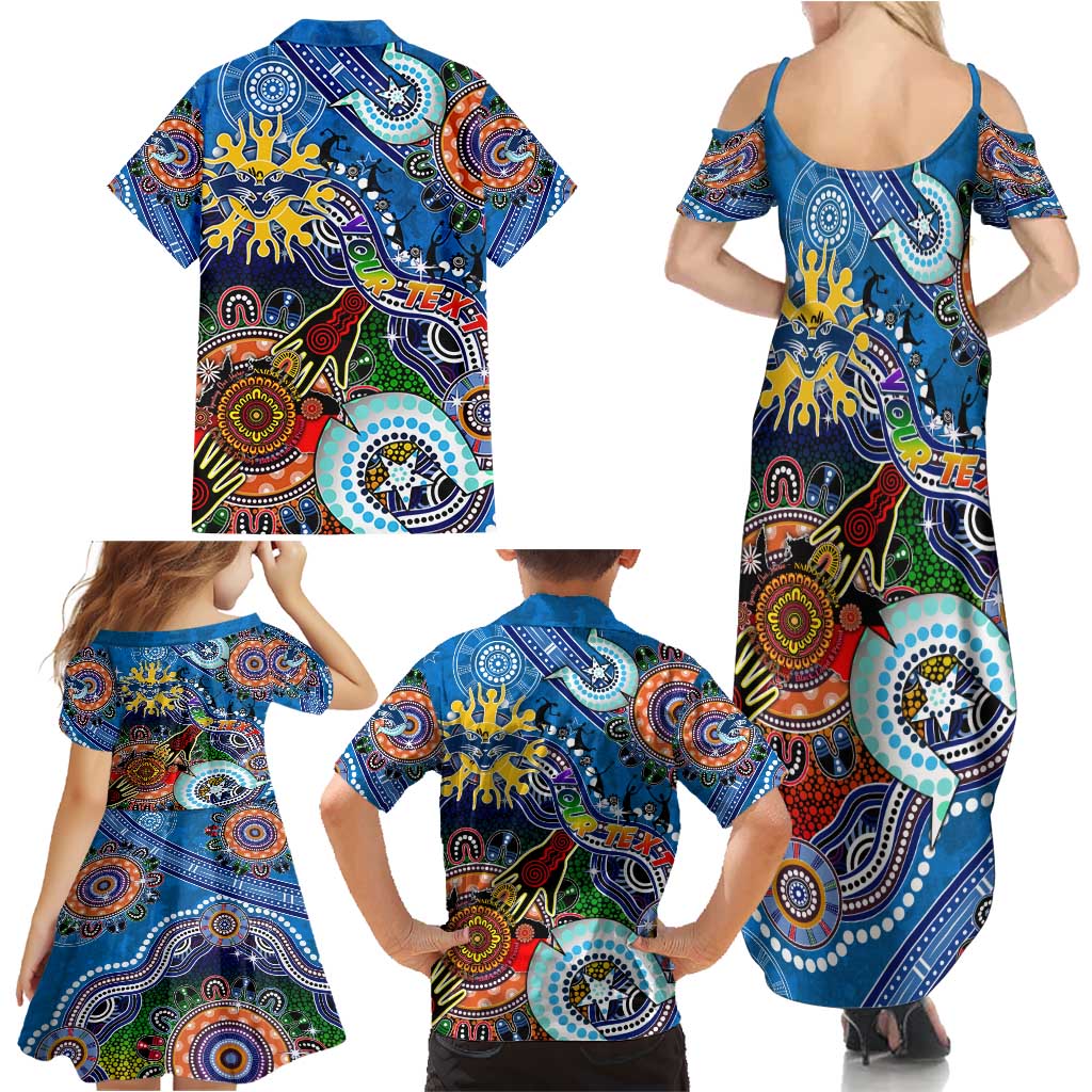 Custom NAIDOC Week 2024 Geelong Cats Family Matching Summer Maxi Dress and Hawaiian Shirt Australia Aboriginal Dot Painting