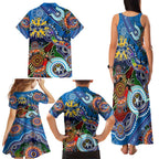 Custom NAIDOC Week 2024 Geelong Cats Family Matching Tank Maxi Dress and Hawaiian Shirt Australia Aboriginal Dot Painting