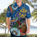 Custom NAIDOC Week 2024 Geelong Cats Hawaiian Shirt Australia Aboriginal Dot Painting