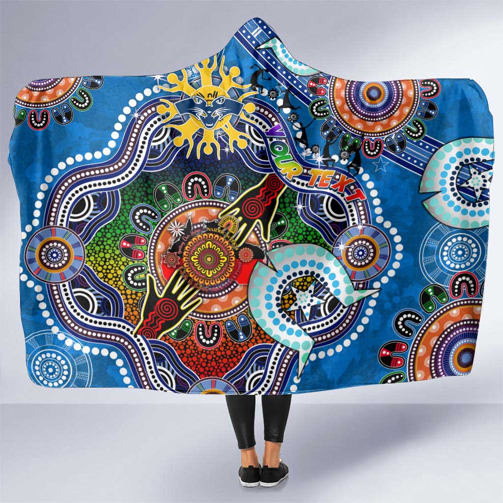 Custom NAIDOC Week 2024 Geelong Cats Hooded Blanket Australia Aboriginal Dot Painting
