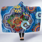 Custom NAIDOC Week 2024 Geelong Cats Hooded Blanket Australia Aboriginal Dot Painting