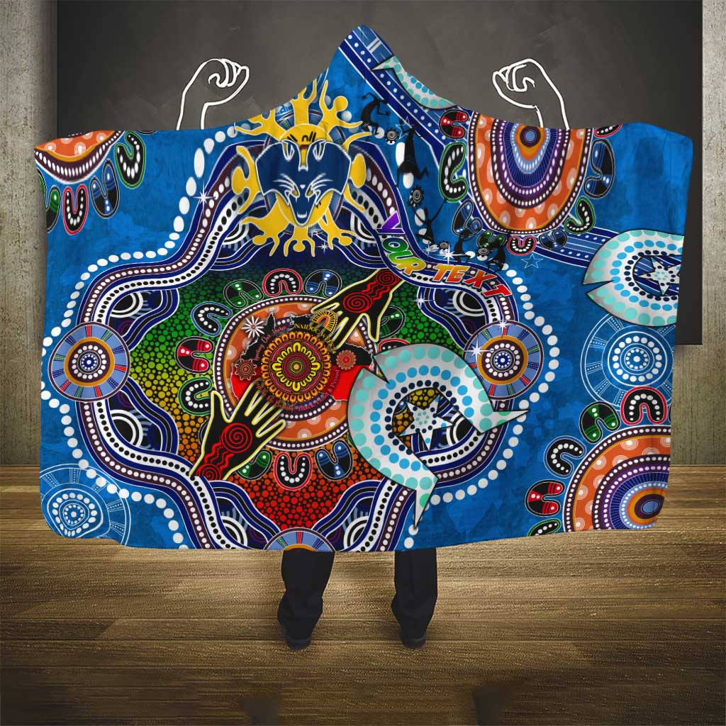 Custom NAIDOC Week 2024 Geelong Cats Hooded Blanket Australia Aboriginal Dot Painting