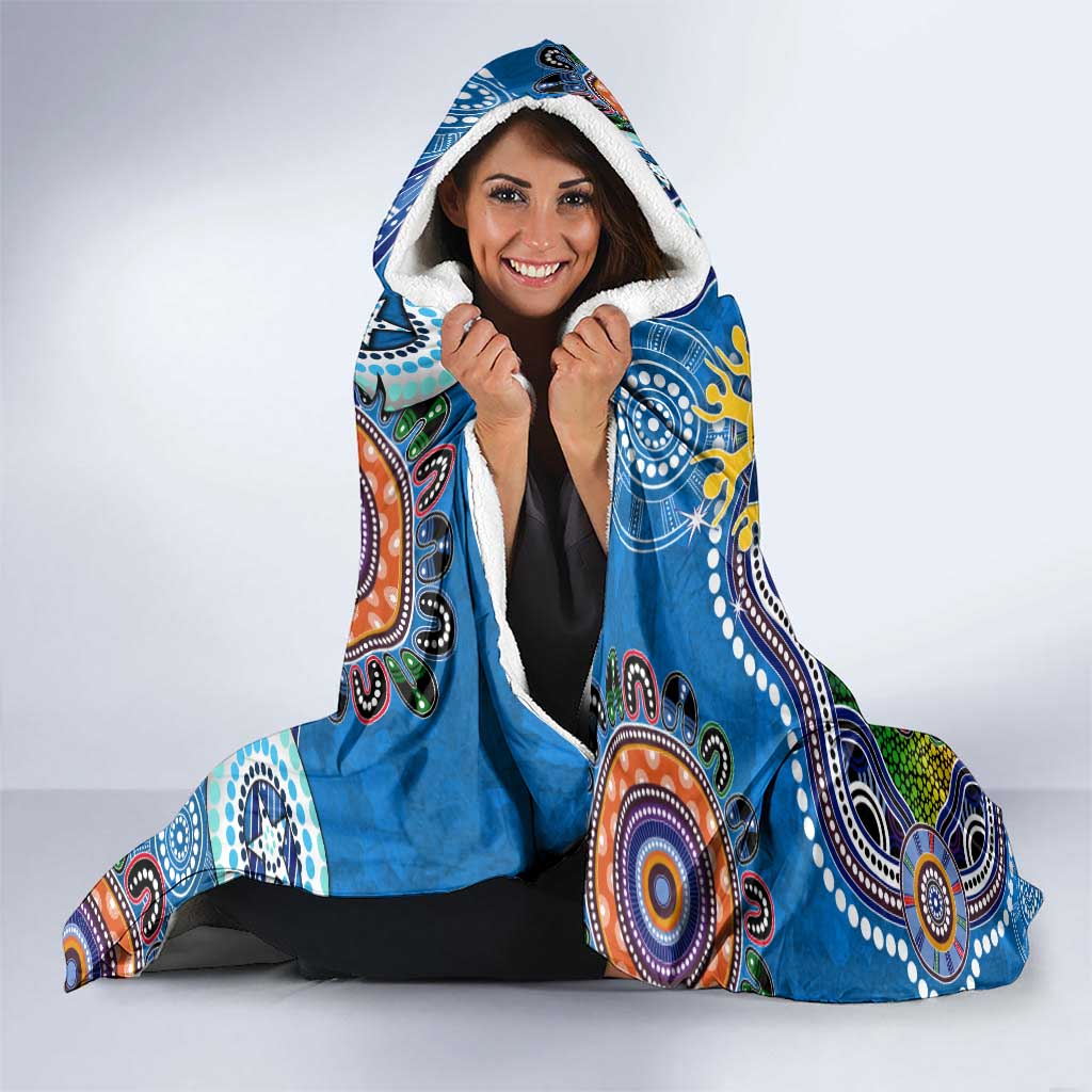 Custom NAIDOC Week 2024 Geelong Cats Hooded Blanket Australia Aboriginal Dot Painting
