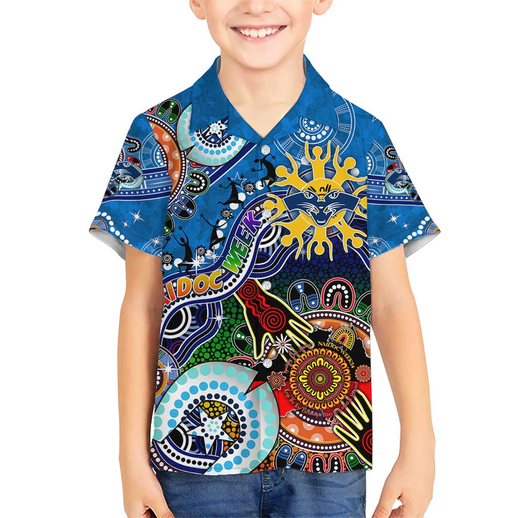 Custom NAIDOC Week 2024 Geelong Cats Kid Hawaiian Shirt Australia Aboriginal Dot Painting