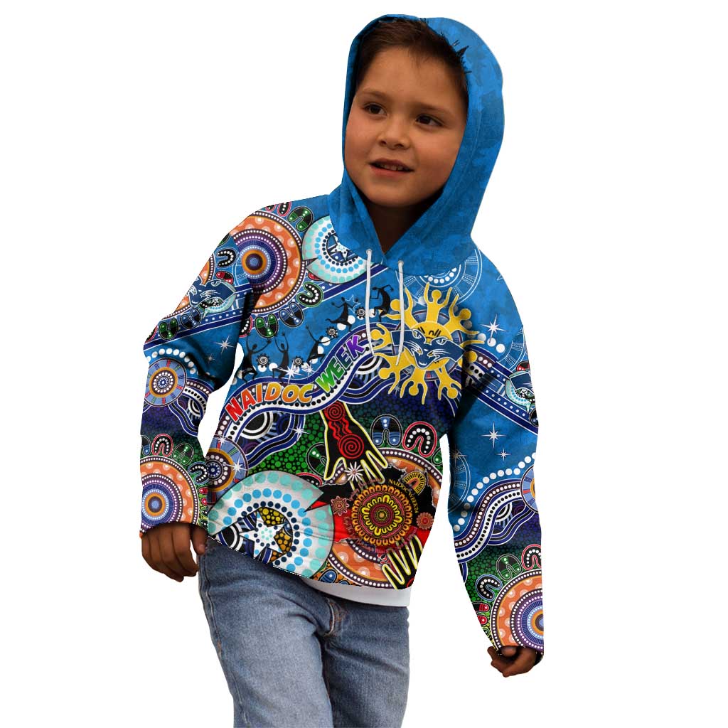 Custom NAIDOC Week 2024 Geelong Cats Kid Hoodie Australia Aboriginal Dot Painting
