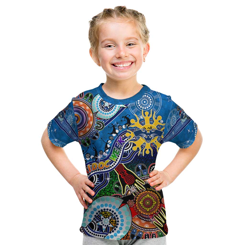 Custom NAIDOC Week 2024 Geelong Cats Kid T Shirt Australia Aboriginal Dot Painting
