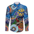 Custom NAIDOC Week 2024 Geelong Cats Long Sleeve Button Shirt Australia Aboriginal Dot Painting