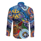 Custom NAIDOC Week 2024 Geelong Cats Long Sleeve Button Shirt Australia Aboriginal Dot Painting