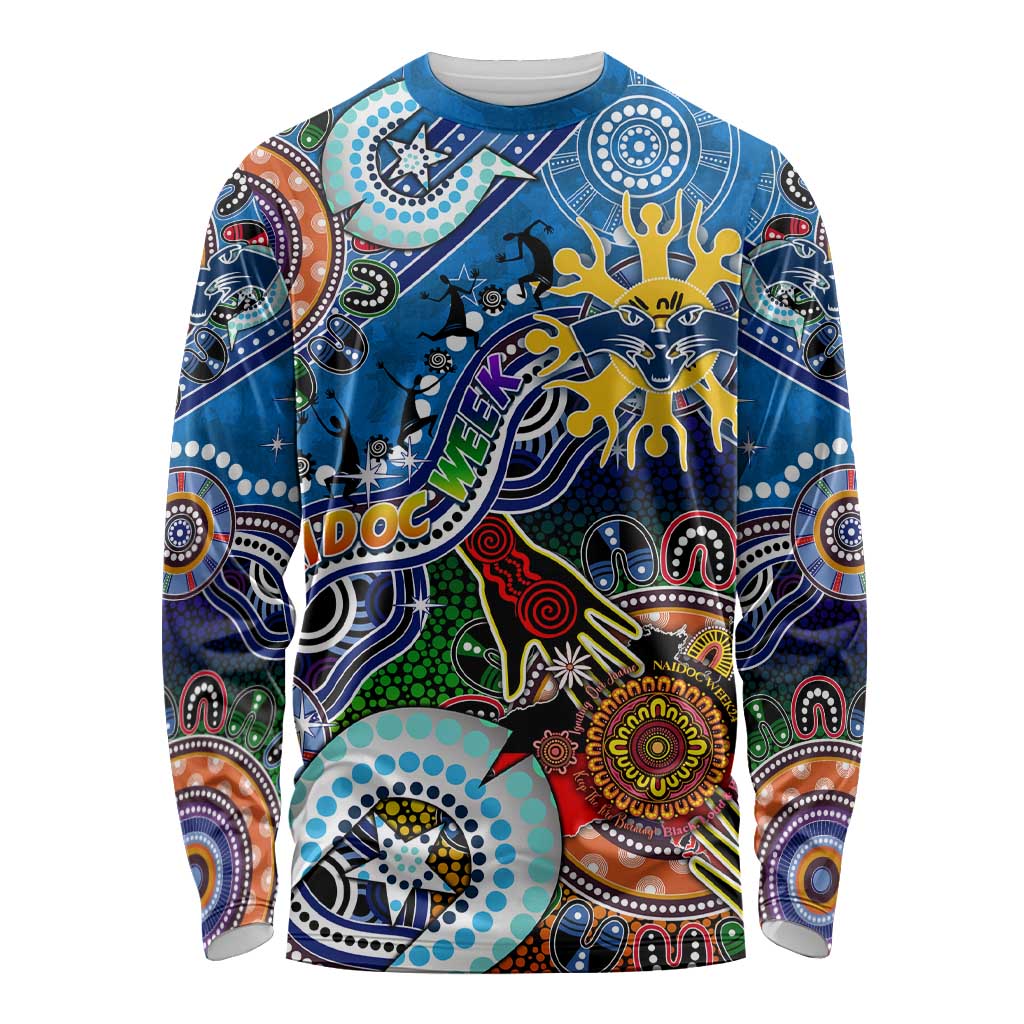Custom NAIDOC Week 2024 Geelong Cats Long Sleeve Shirt Australia Aboriginal Dot Painting