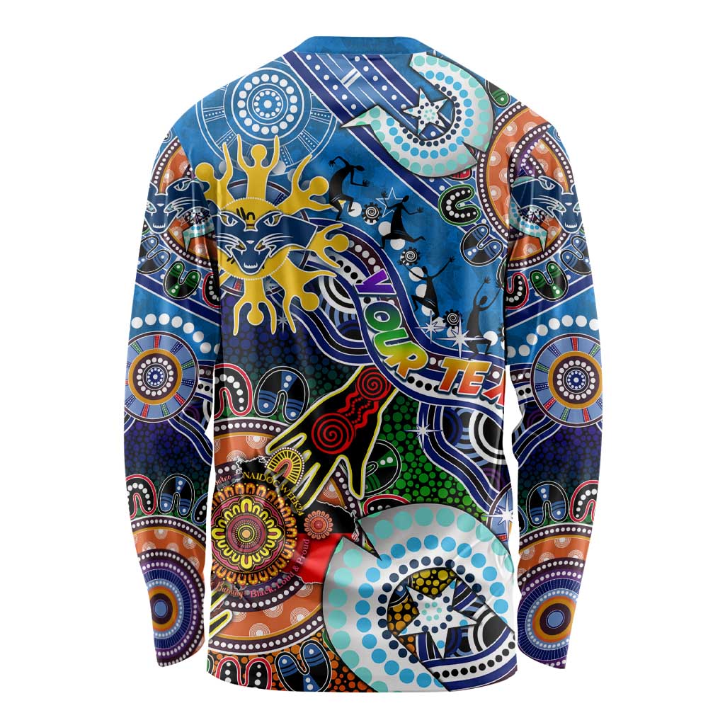 Custom NAIDOC Week 2024 Geelong Cats Long Sleeve Shirt Australia Aboriginal Dot Painting