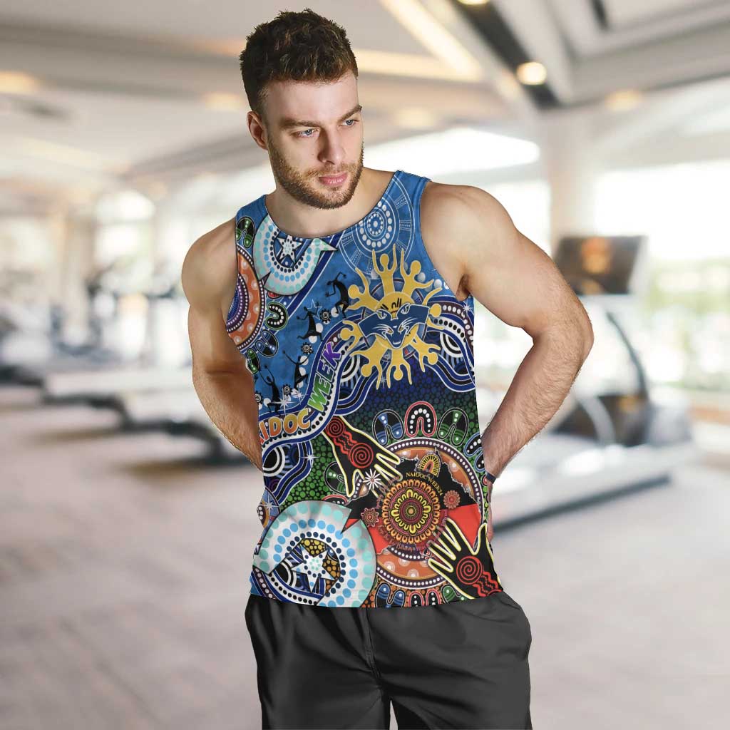 Custom NAIDOC Week 2024 Geelong Cats Men Tank Top Australia Aboriginal Dot Painting