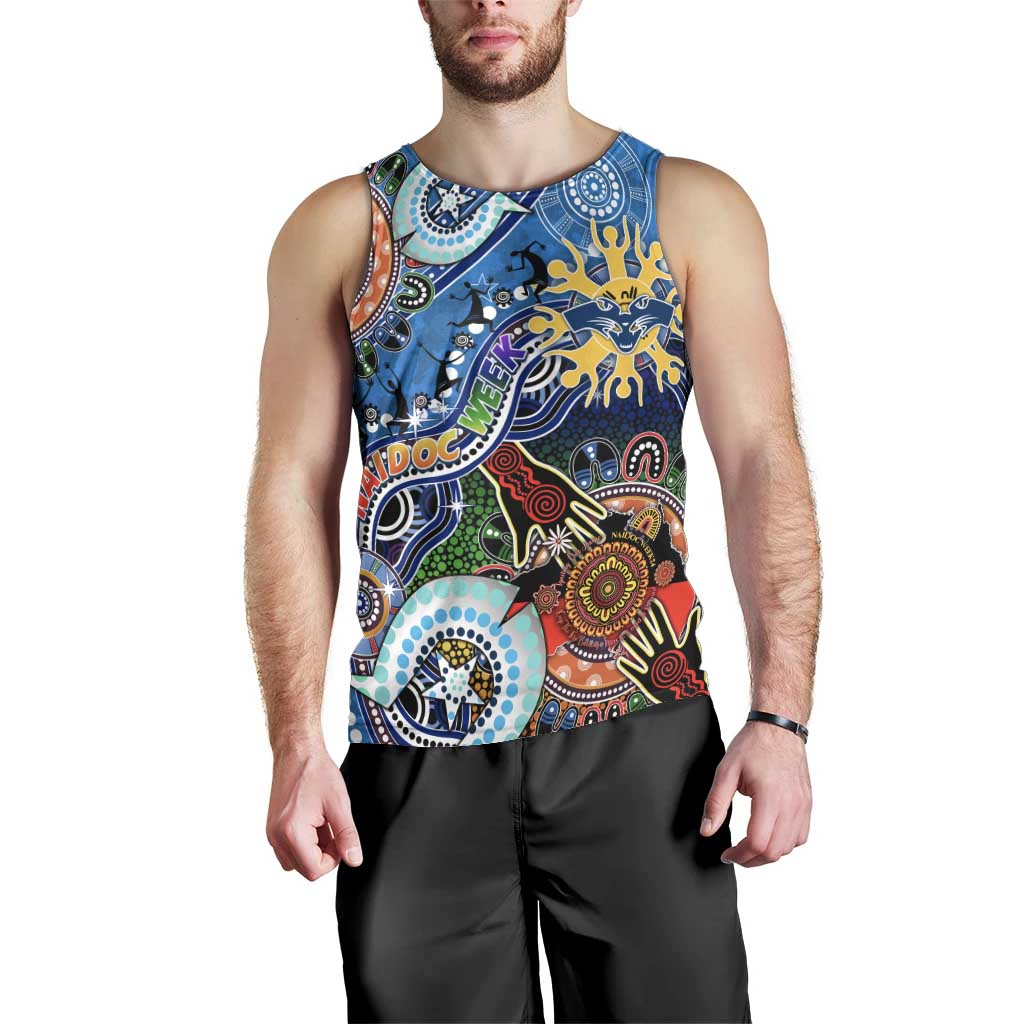 Custom NAIDOC Week 2024 Geelong Cats Men Tank Top Australia Aboriginal Dot Painting