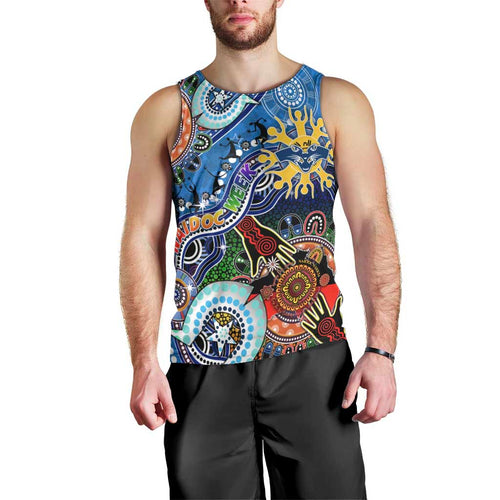 Custom NAIDOC Week 2024 Geelong Cats Men Tank Top Australia Aboriginal Dot Painting