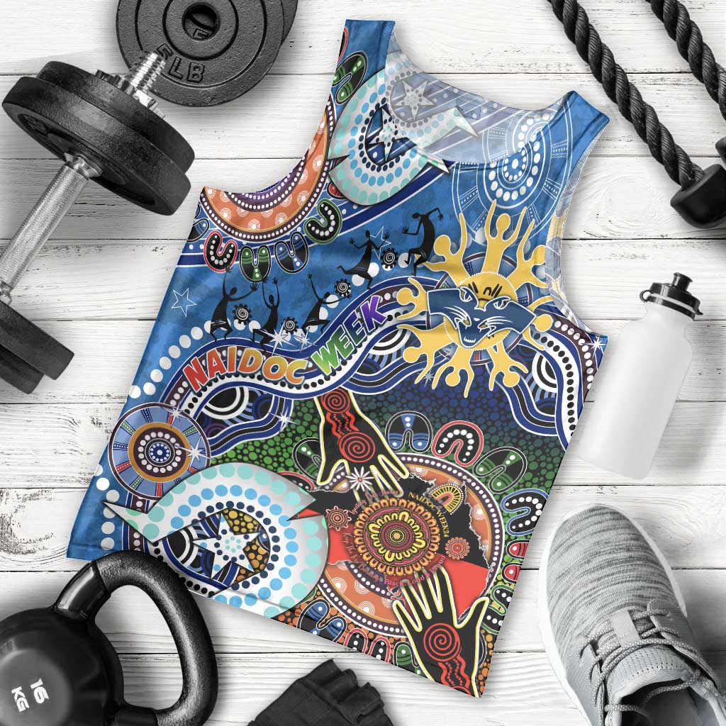 Custom NAIDOC Week 2024 Geelong Cats Men Tank Top Australia Aboriginal Dot Painting