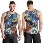 Custom NAIDOC Week 2024 Geelong Cats Men Tank Top Australia Aboriginal Dot Painting