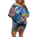 Custom NAIDOC Week 2024 Geelong Cats Off Shoulder Short Dress Australia Aboriginal Dot Painting