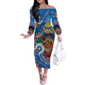 Custom NAIDOC Week 2024 Geelong Cats Off The Shoulder Long Sleeve Dress Australia Aboriginal Dot Painting