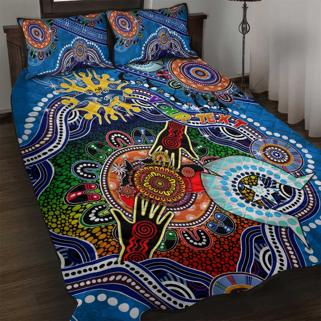 Custom NAIDOC Week 2024 Geelong Cats Quilt Bed Set Australia Aboriginal Dot Painting