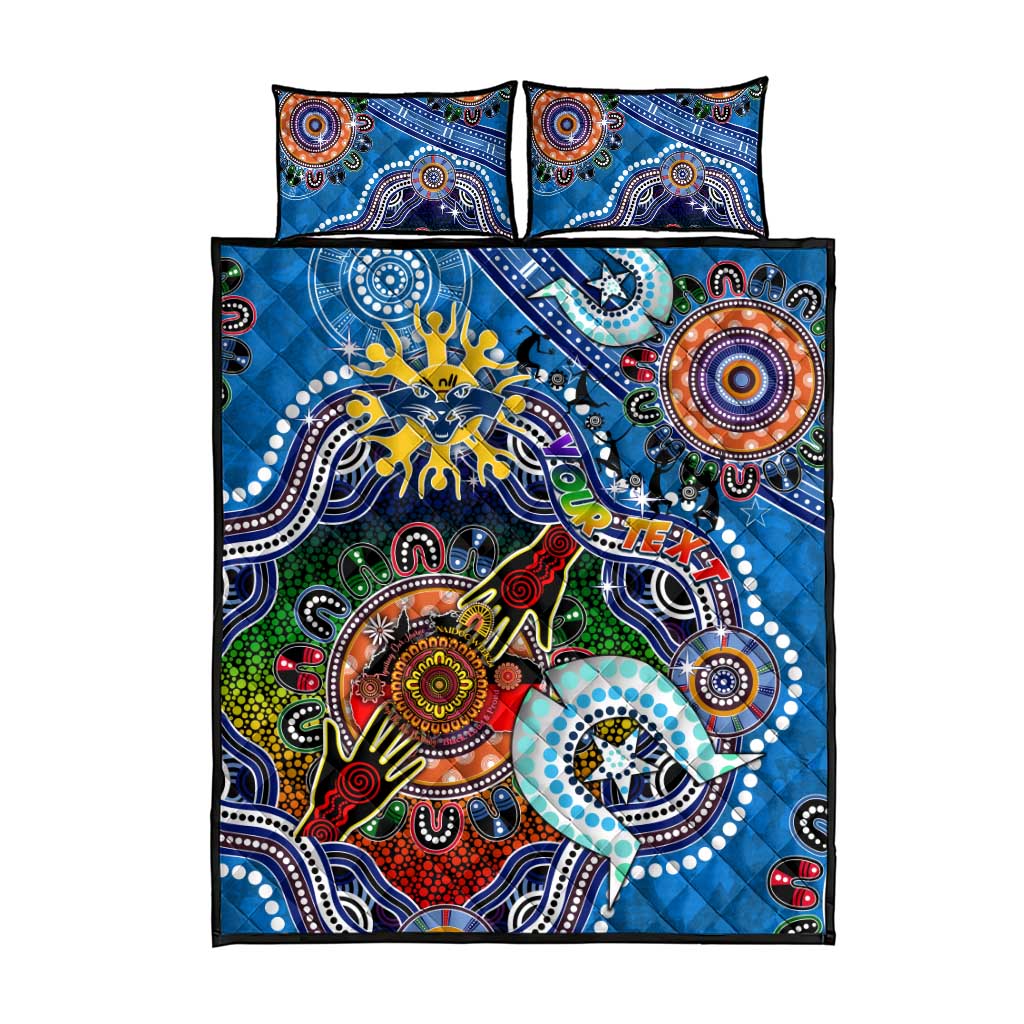 Custom NAIDOC Week 2024 Geelong Cats Quilt Bed Set Australia Aboriginal Dot Painting