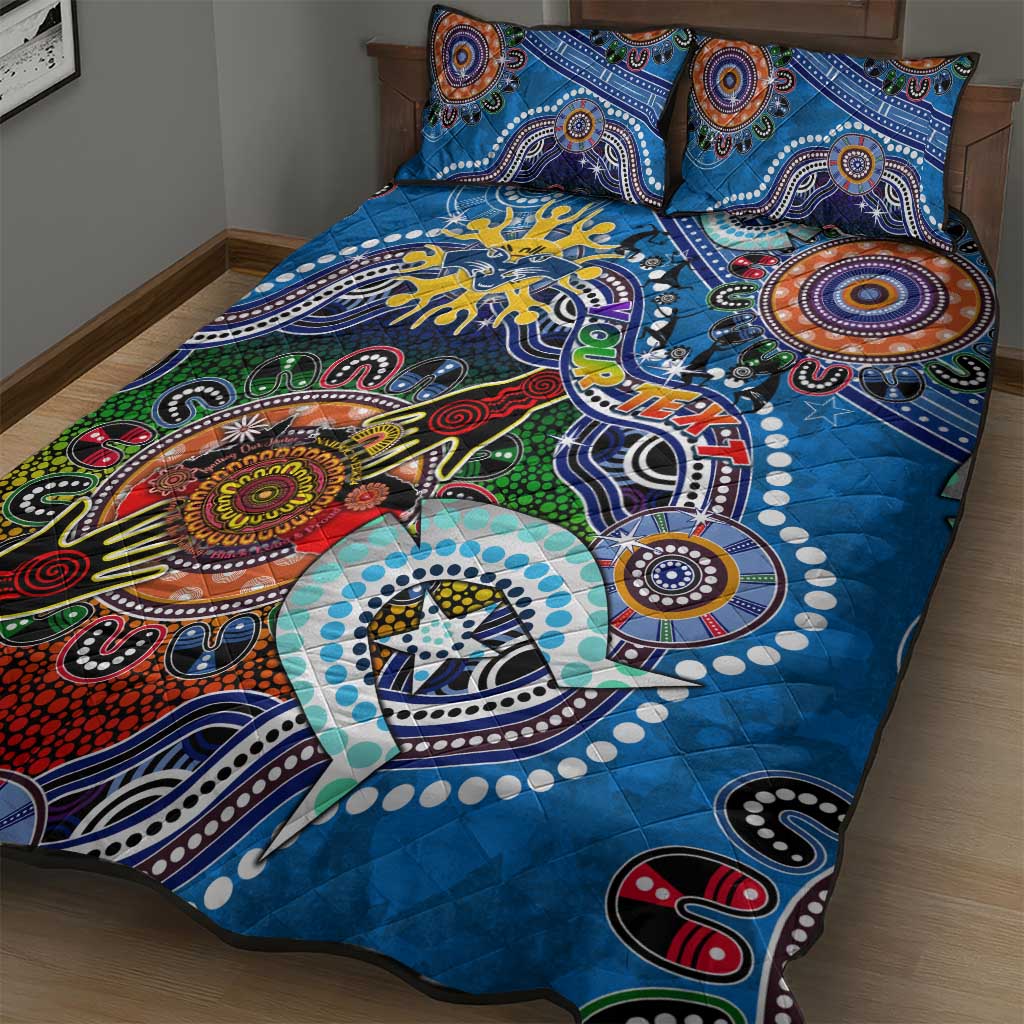 Custom NAIDOC Week 2024 Geelong Cats Quilt Bed Set Australia Aboriginal Dot Painting
