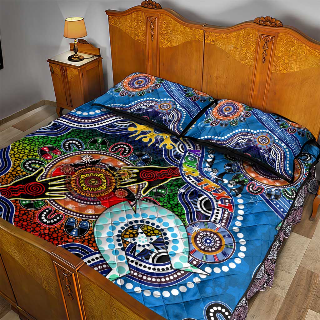 Custom NAIDOC Week 2024 Geelong Cats Quilt Bed Set Australia Aboriginal Dot Painting