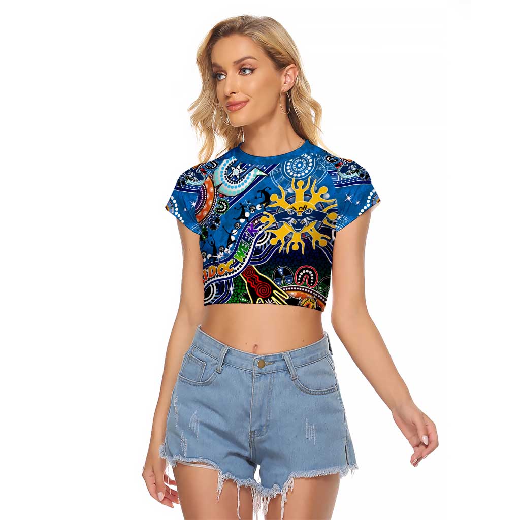 Custom NAIDOC Week 2024 Geelong Cats Raglan Cropped T Shirt Australia Aboriginal Dot Painting