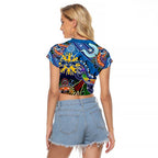 Custom NAIDOC Week 2024 Geelong Cats Raglan Cropped T Shirt Australia Aboriginal Dot Painting