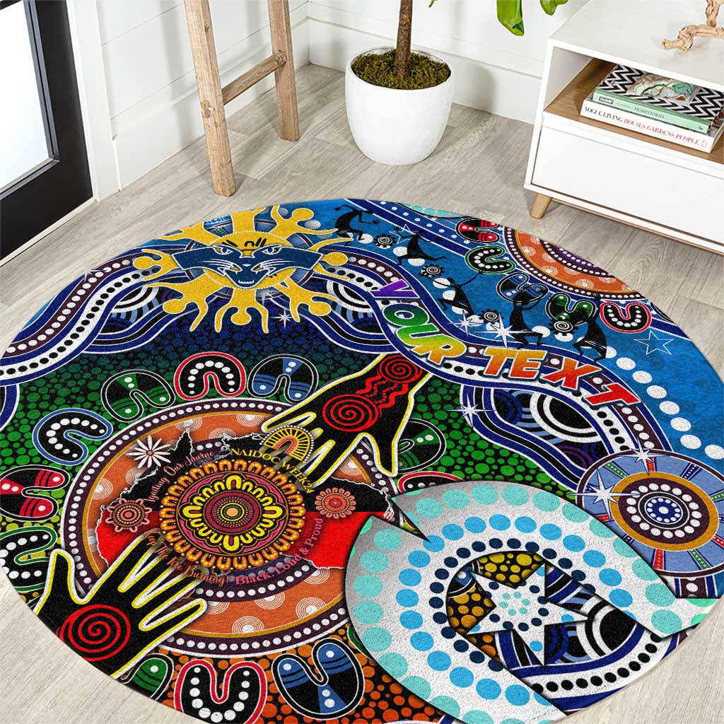 Custom NAIDOC Week 2024 Geelong Cats Round Carpet Australia Aboriginal Dot Painting