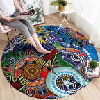 Custom NAIDOC Week 2024 Geelong Cats Round Carpet Australia Aboriginal Dot Painting