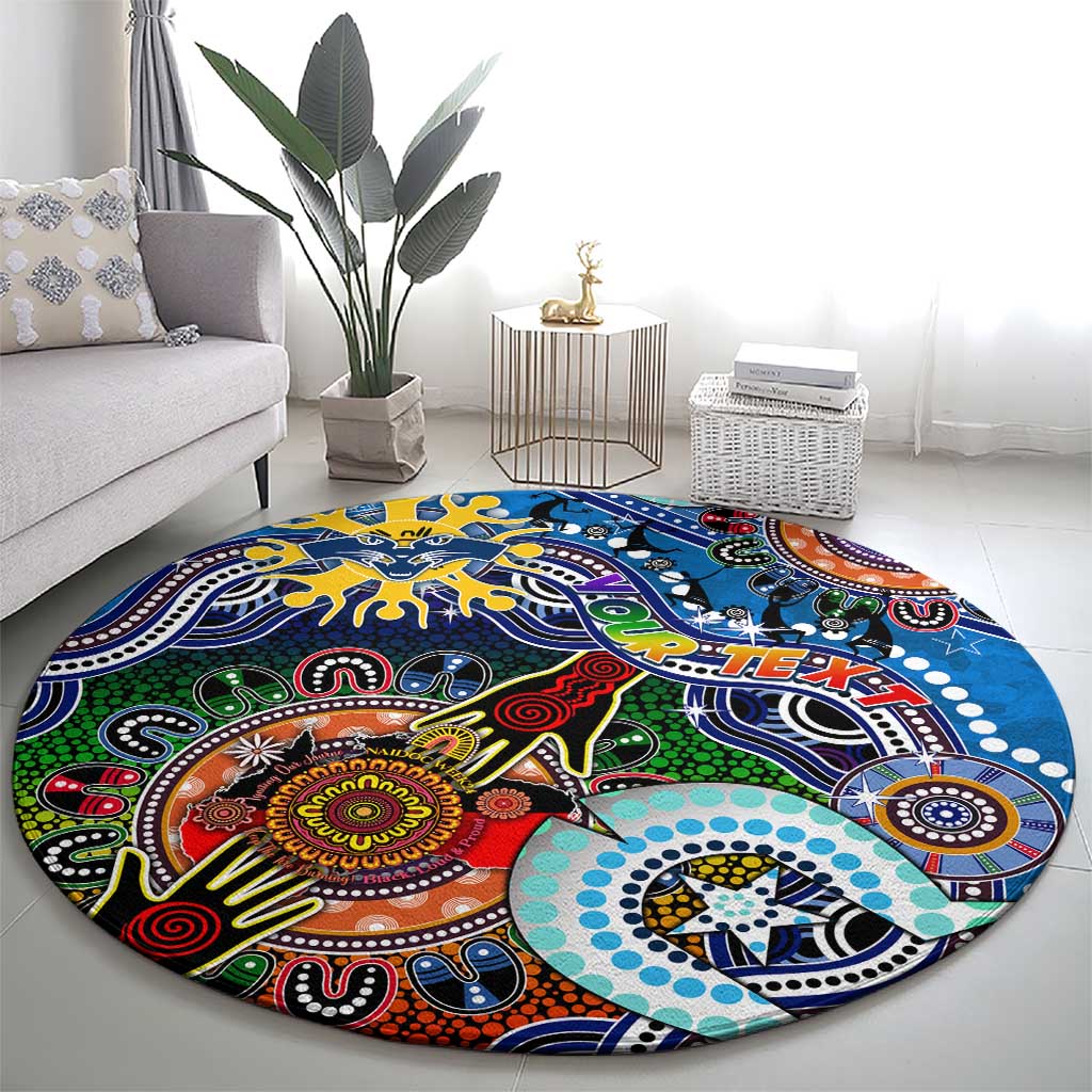 Custom NAIDOC Week 2024 Geelong Cats Round Carpet Australia Aboriginal Dot Painting