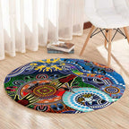 Custom NAIDOC Week 2024 Geelong Cats Round Carpet Australia Aboriginal Dot Painting