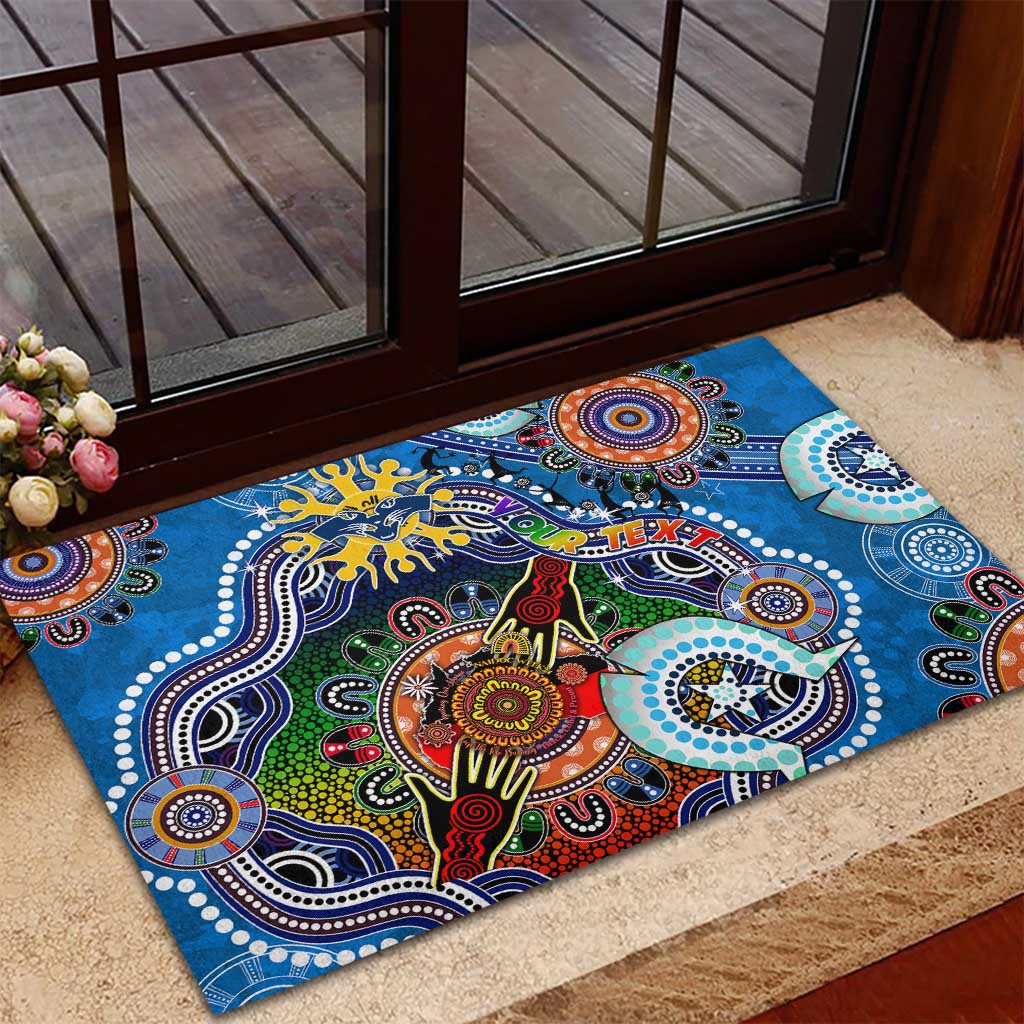 Custom NAIDOC Week 2024 Geelong Cats Rubber Doormat Australia Aboriginal Dot Painting