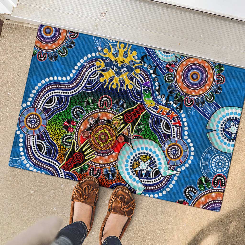 Custom NAIDOC Week 2024 Geelong Cats Rubber Doormat Australia Aboriginal Dot Painting