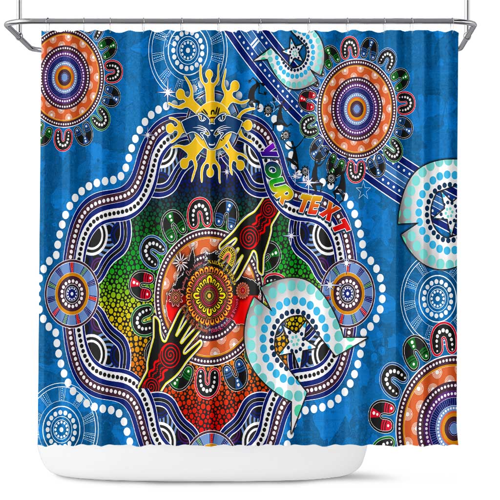 Custom NAIDOC Week 2024 Geelong Cats Shower Curtain Australia Aboriginal Dot Painting