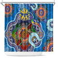 Custom NAIDOC Week 2024 Geelong Cats Shower Curtain Australia Aboriginal Dot Painting