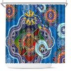Custom NAIDOC Week 2024 Geelong Cats Shower Curtain Australia Aboriginal Dot Painting