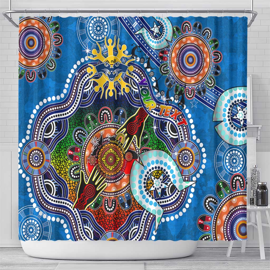 Custom NAIDOC Week 2024 Geelong Cats Shower Curtain Australia Aboriginal Dot Painting