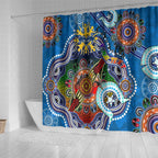 Custom NAIDOC Week 2024 Geelong Cats Shower Curtain Australia Aboriginal Dot Painting