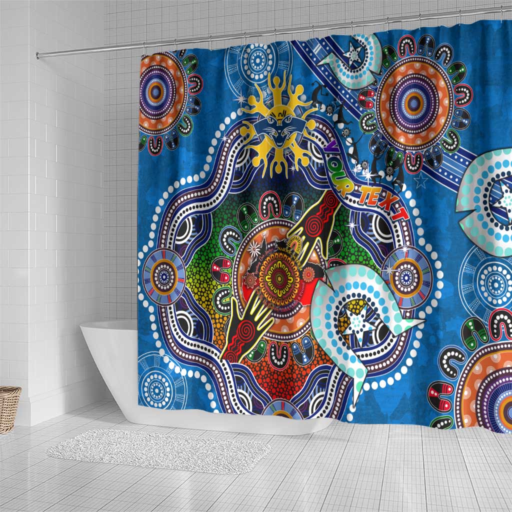 Custom NAIDOC Week 2024 Geelong Cats Shower Curtain Australia Aboriginal Dot Painting