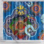 Custom NAIDOC Week 2024 Geelong Cats Shower Curtain Australia Aboriginal Dot Painting