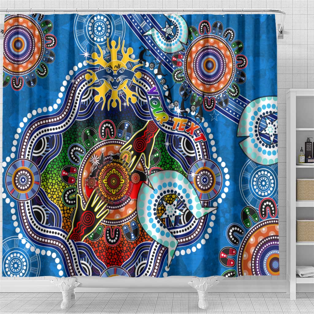 Custom NAIDOC Week 2024 Geelong Cats Shower Curtain Australia Aboriginal Dot Painting