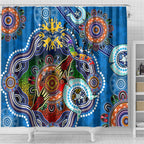 Custom NAIDOC Week 2024 Geelong Cats Shower Curtain Australia Aboriginal Dot Painting