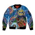 Custom NAIDOC Week 2024 Geelong Cats Sleeve Zip Bomber Jacket Australia Aboriginal Dot Painting