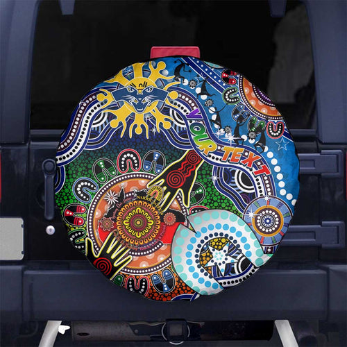 Custom NAIDOC Week 2024 Geelong Cats Spare Tire Cover Australia Aboriginal Dot Painting