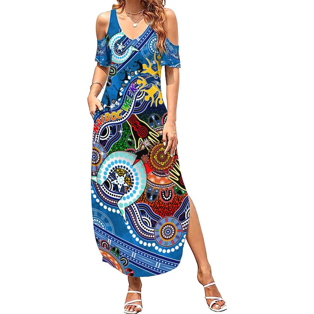 Custom NAIDOC Week 2024 Geelong Cats Summer Maxi Dress Australia Aboriginal Dot Painting